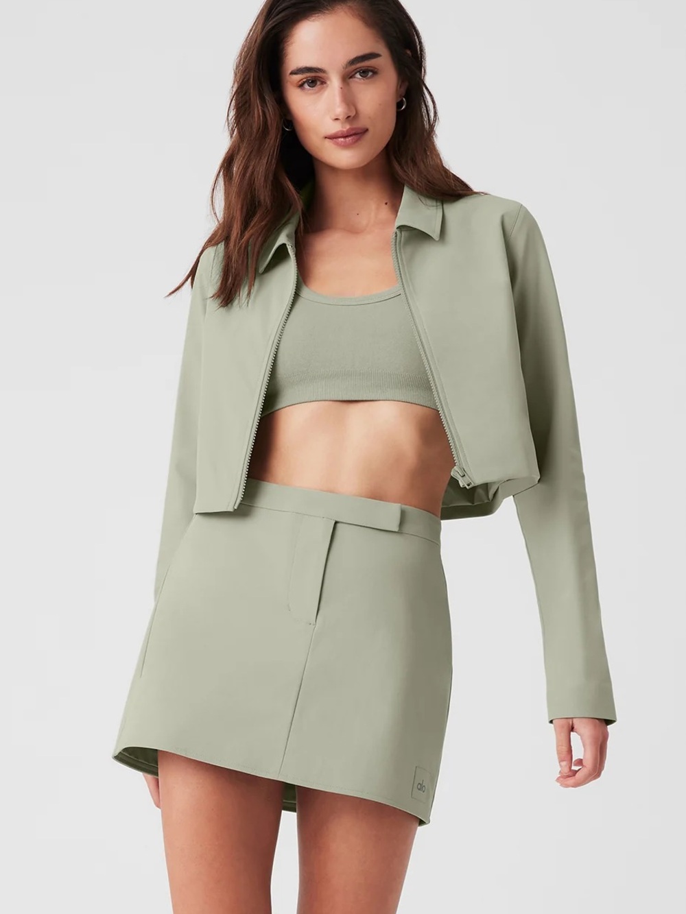 ALO Yoga Sage Green Mini Athletic Skirt